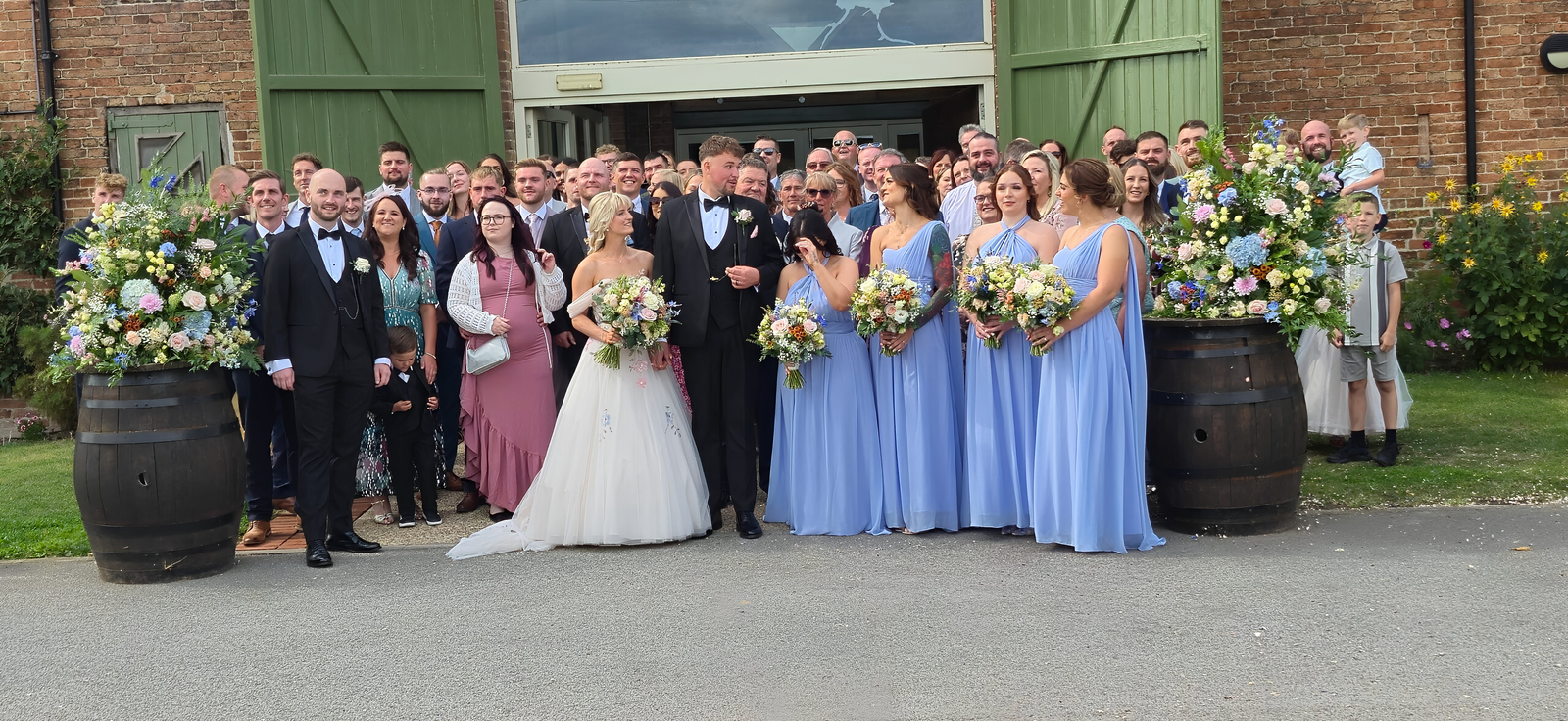 Classic and Camper Ltd VW Wedding Hire with the Wedding Party at The Peasantry Brewery.